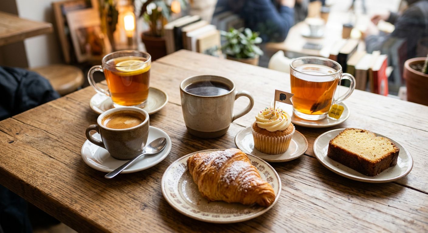 Tea/Espresso/Americano + Croissant/Cup Cake/Butter Cake