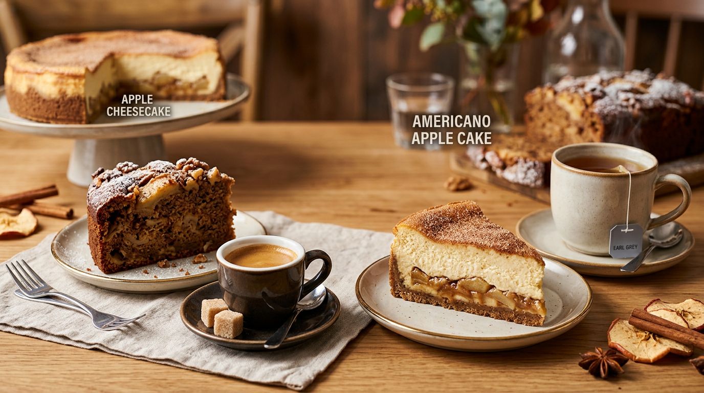 Tea OR Espresso OR Americano + Apple Cake/Cheese Cake