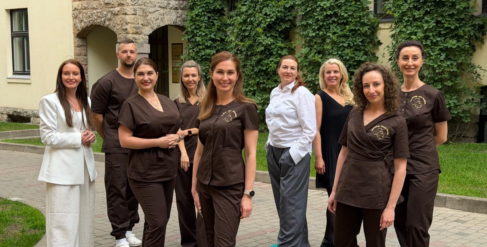 RDG Clinic dermatology team in Riga — Dr. Olga Zaikovska, Dr. Viktorija Muraško, Dr. Armands Baltušs (Resident), Dr. Žanna Naumoveca, Arina Karoļinska, Anastasija Utenkova