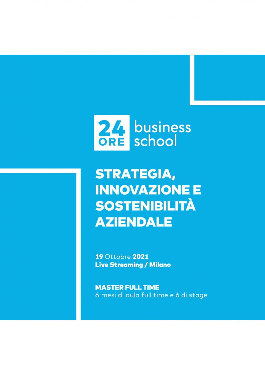 Andrea De Panfilis, Caterina Giacalone, Martina Ferrin, and Greta Calcagnile will be speakers at the full-time Master's program in Strategy, Innovation, and Corporate Sustainability, organized by the 24 Ore Business School.
