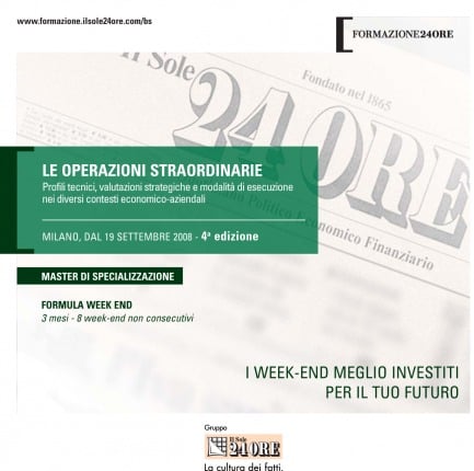 Le Operazioni Straordinarie - Master di Specializzazione