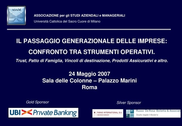 Il passaggio generazionale delle imprese: confronto tra strumenti operativi