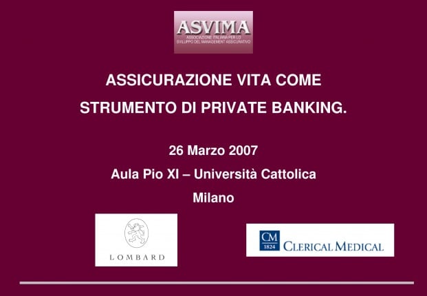 Assicurazione vita come strumento di Private Banking