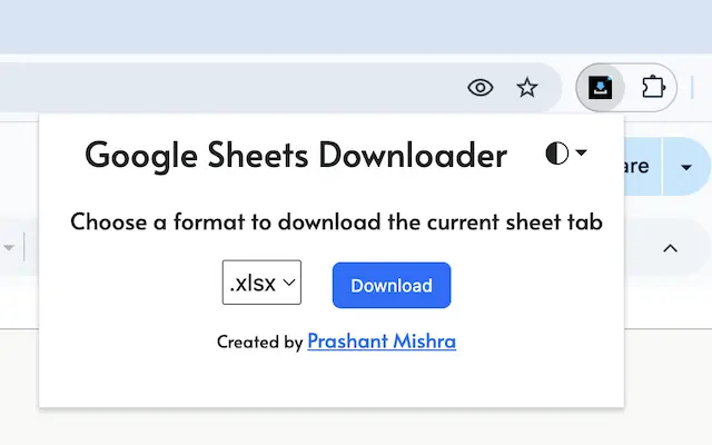 Google Sheets Downloader - Chrome Extension