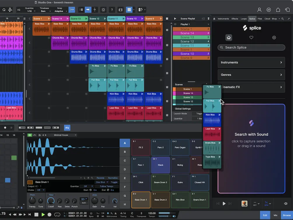 Splice workflow in PreSonus Studio One