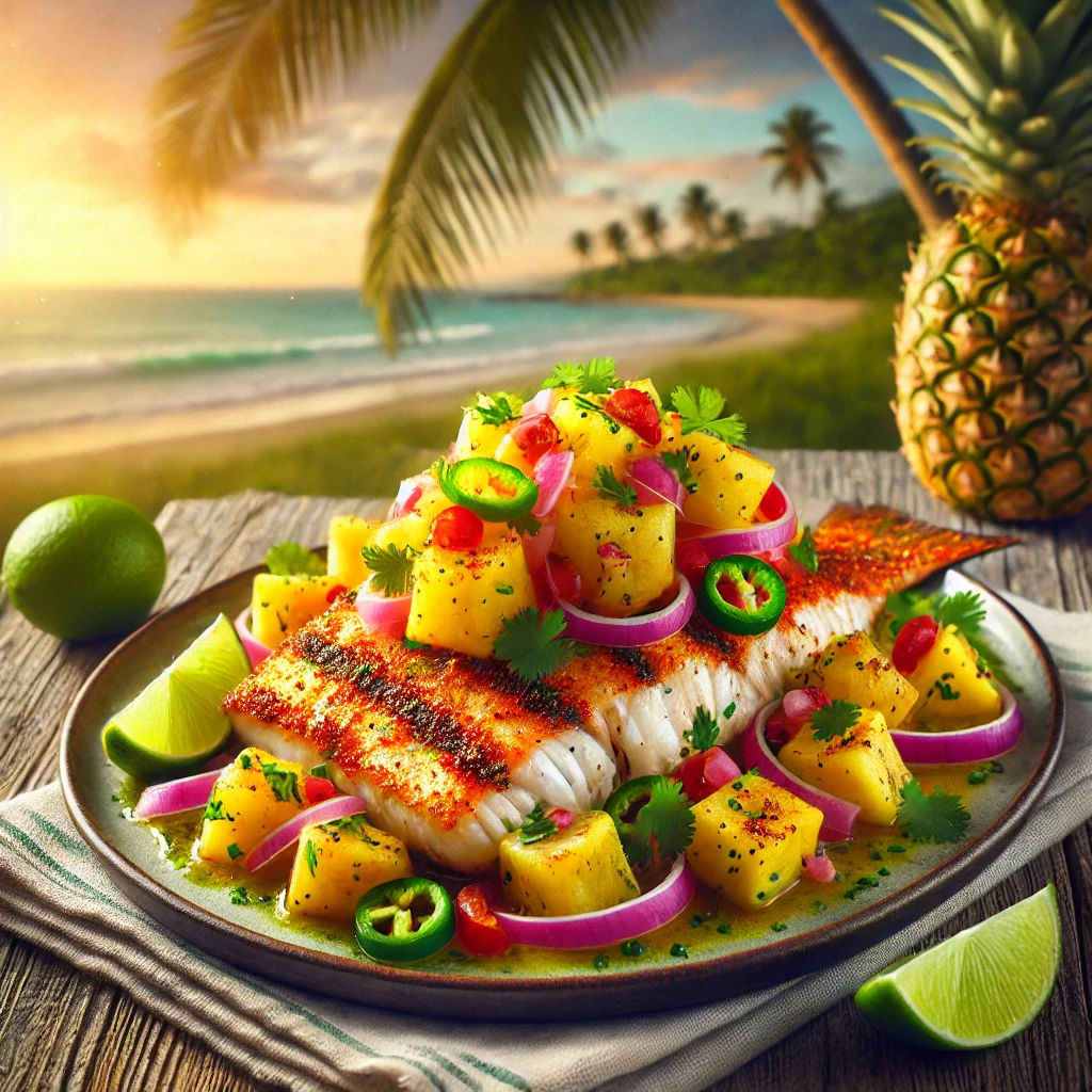 Tropical Pescado a la Talla with Pineapple Salsa