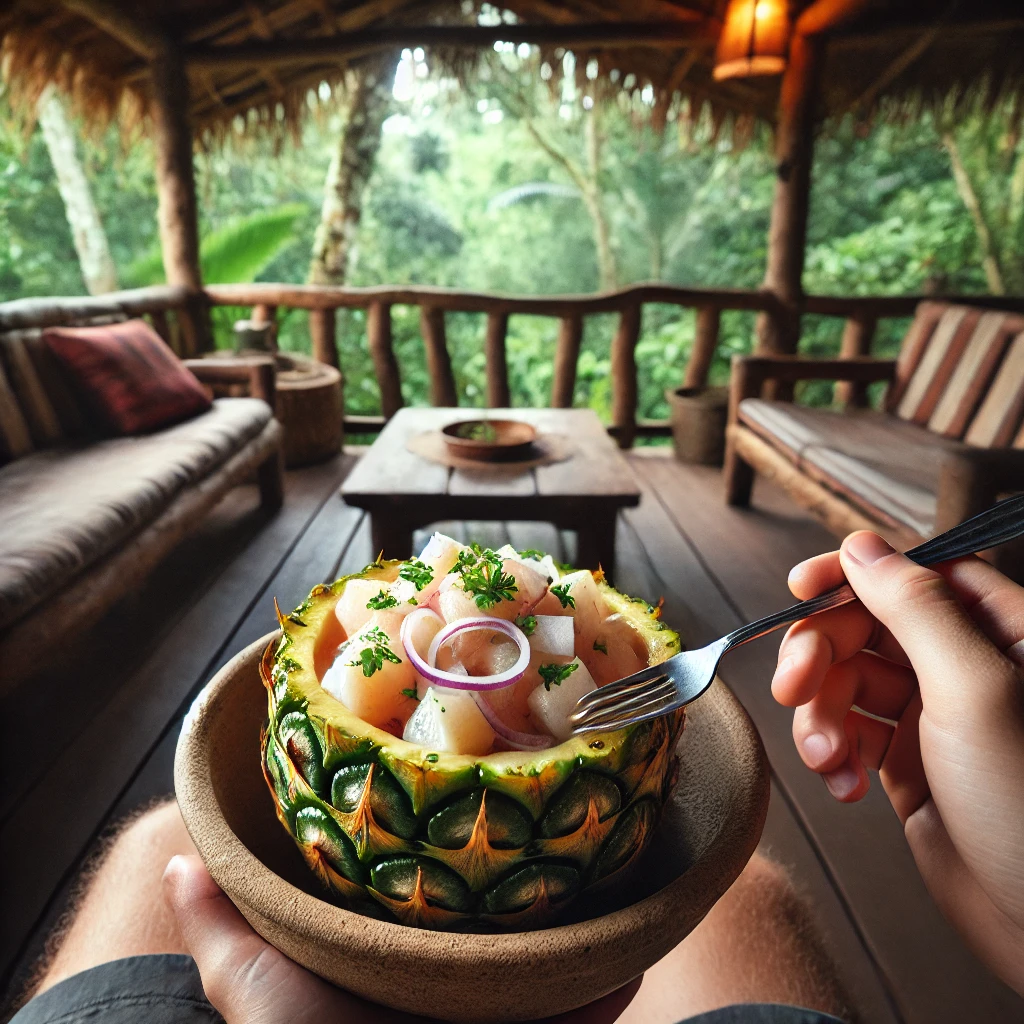 Tropical Ceviche Stuffed Pineapple Bowls