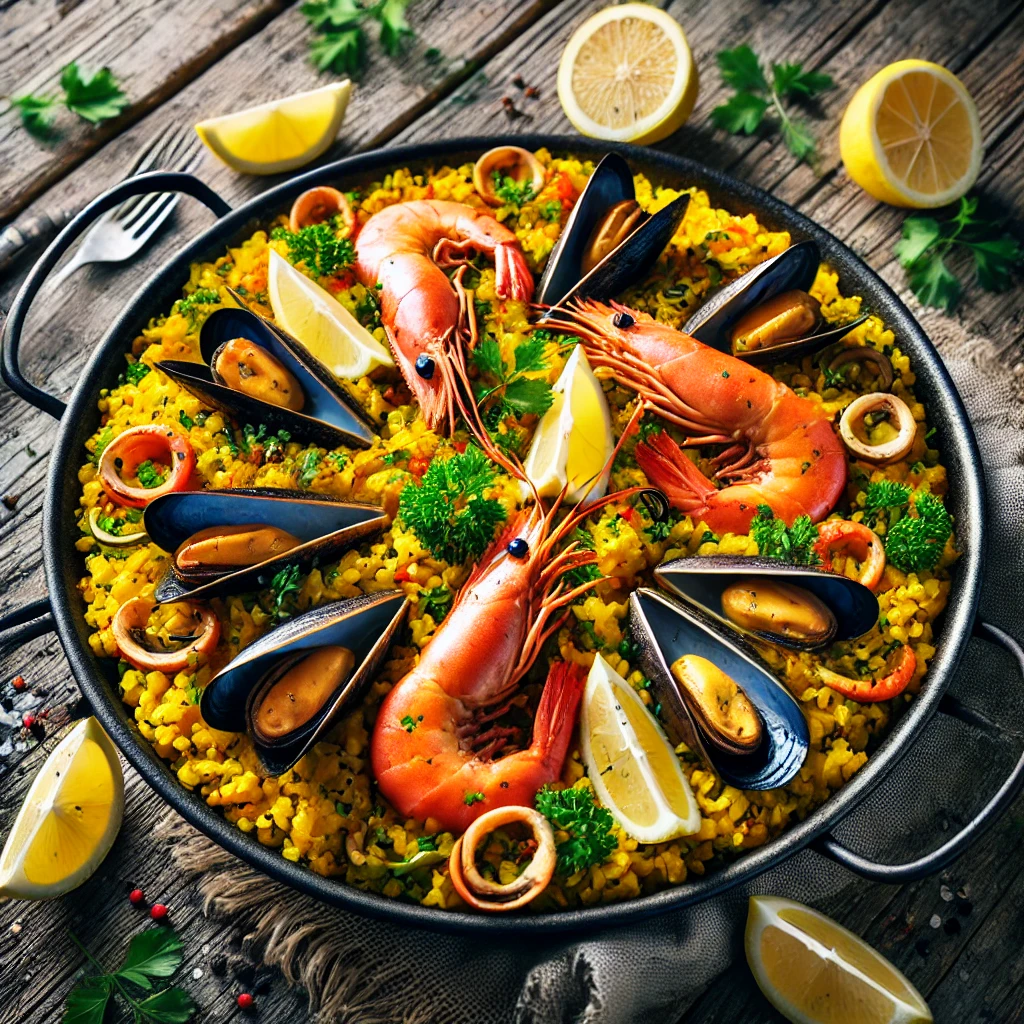 Saffron-infused Seafood Paella