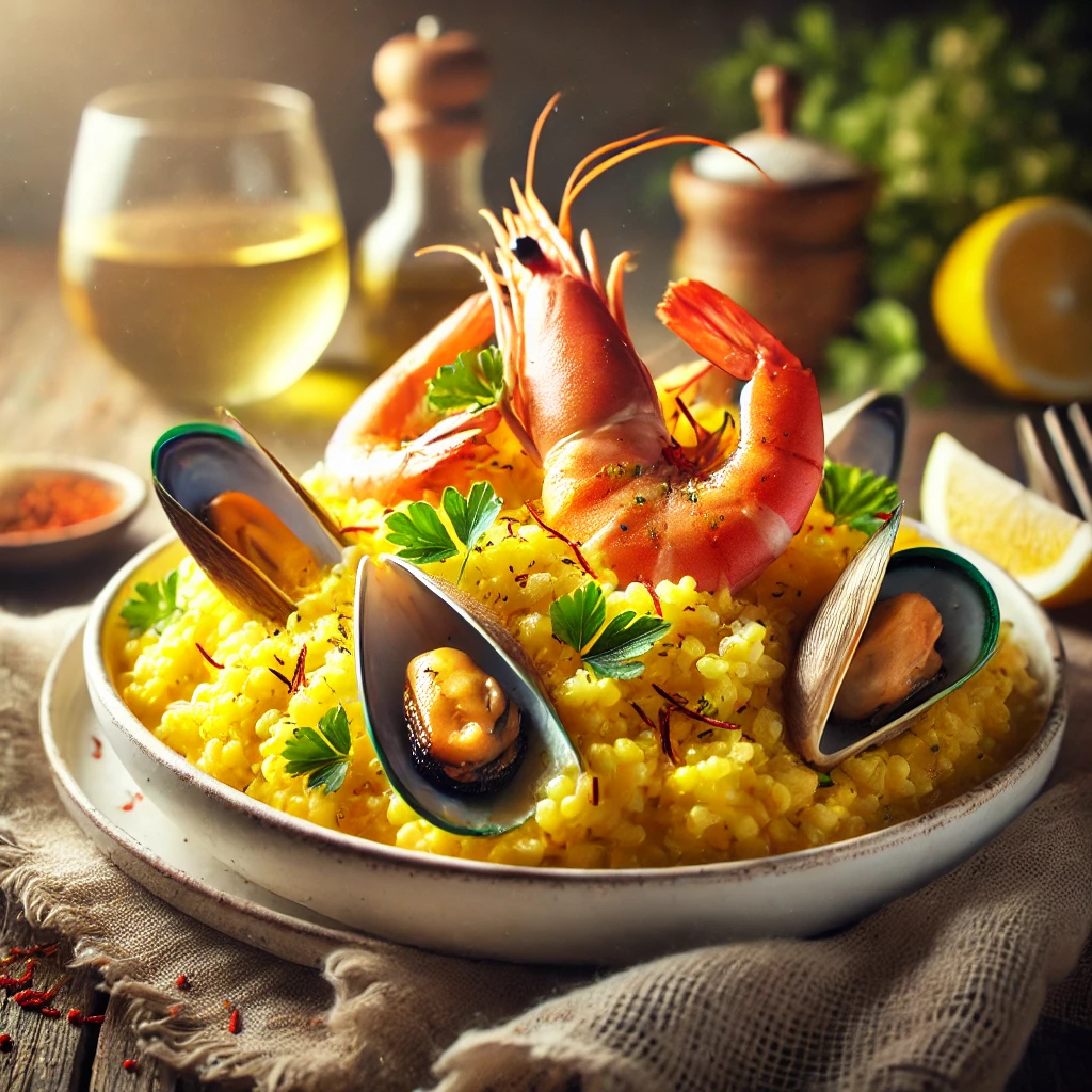 Saffron-infused Seafood Risotto