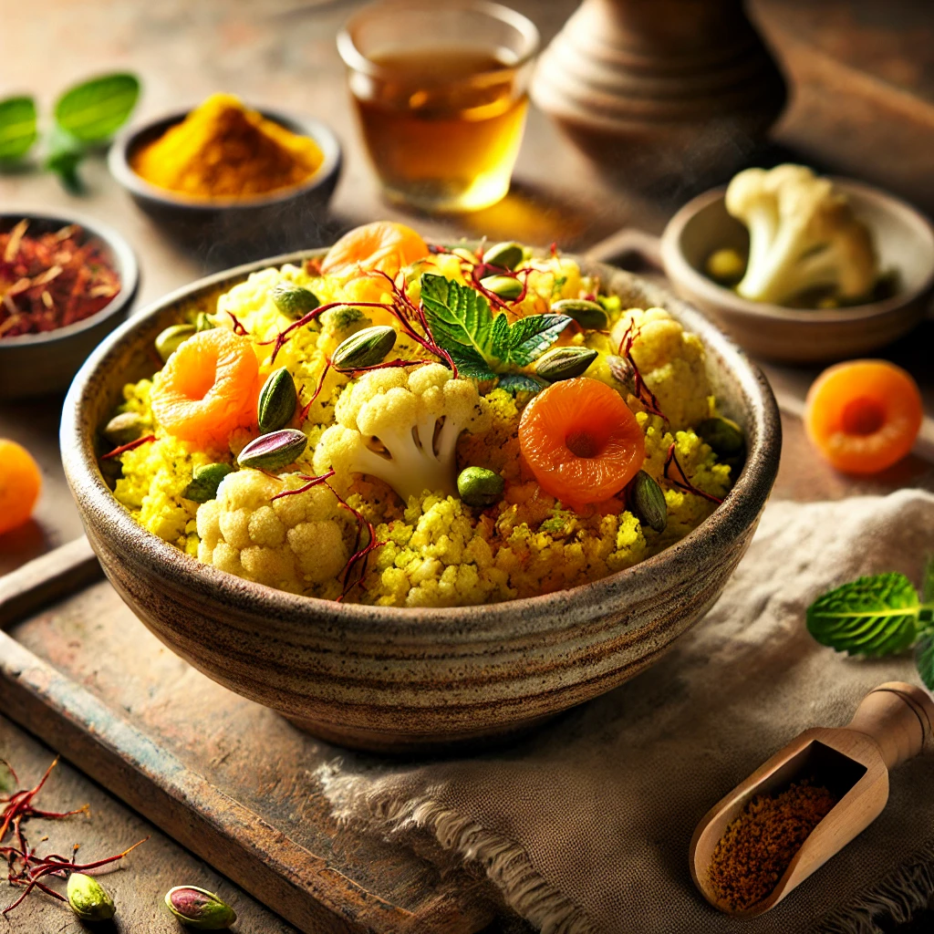 Saffron-infused Turmeric Cauliflower Couscous