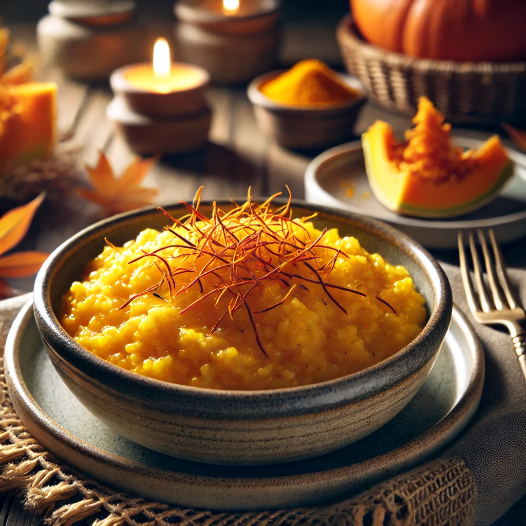 Saffron Infused Pumpkin Risotto