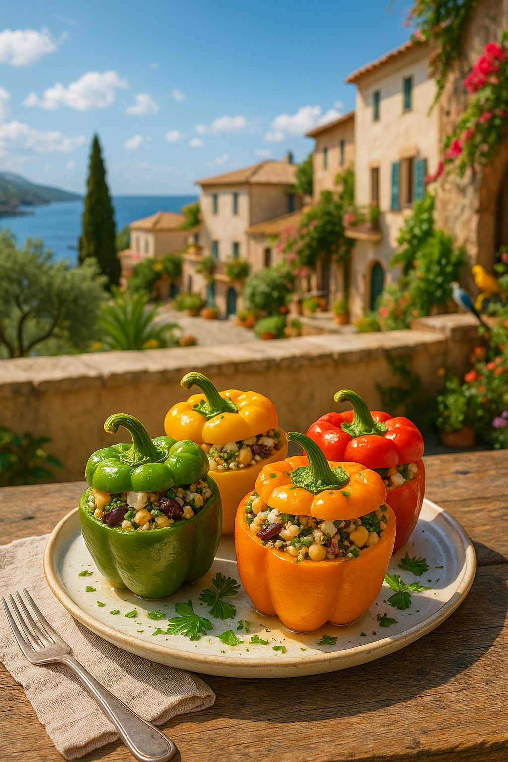 Mediterranean Herb-infused Stuffed Bell Peppers