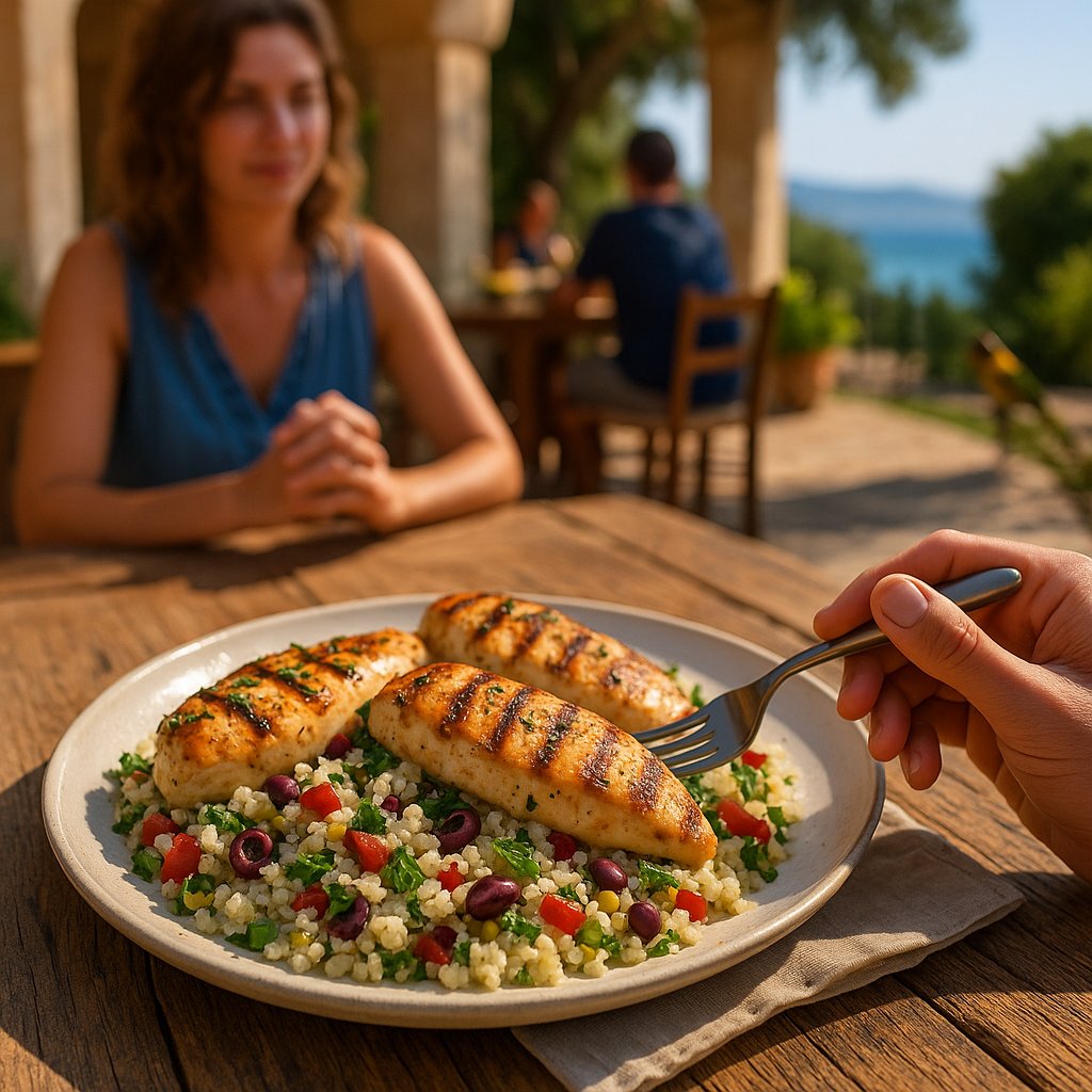 Citrus Herb Grilled Chicken with Mediterranean Cauliflower Rice