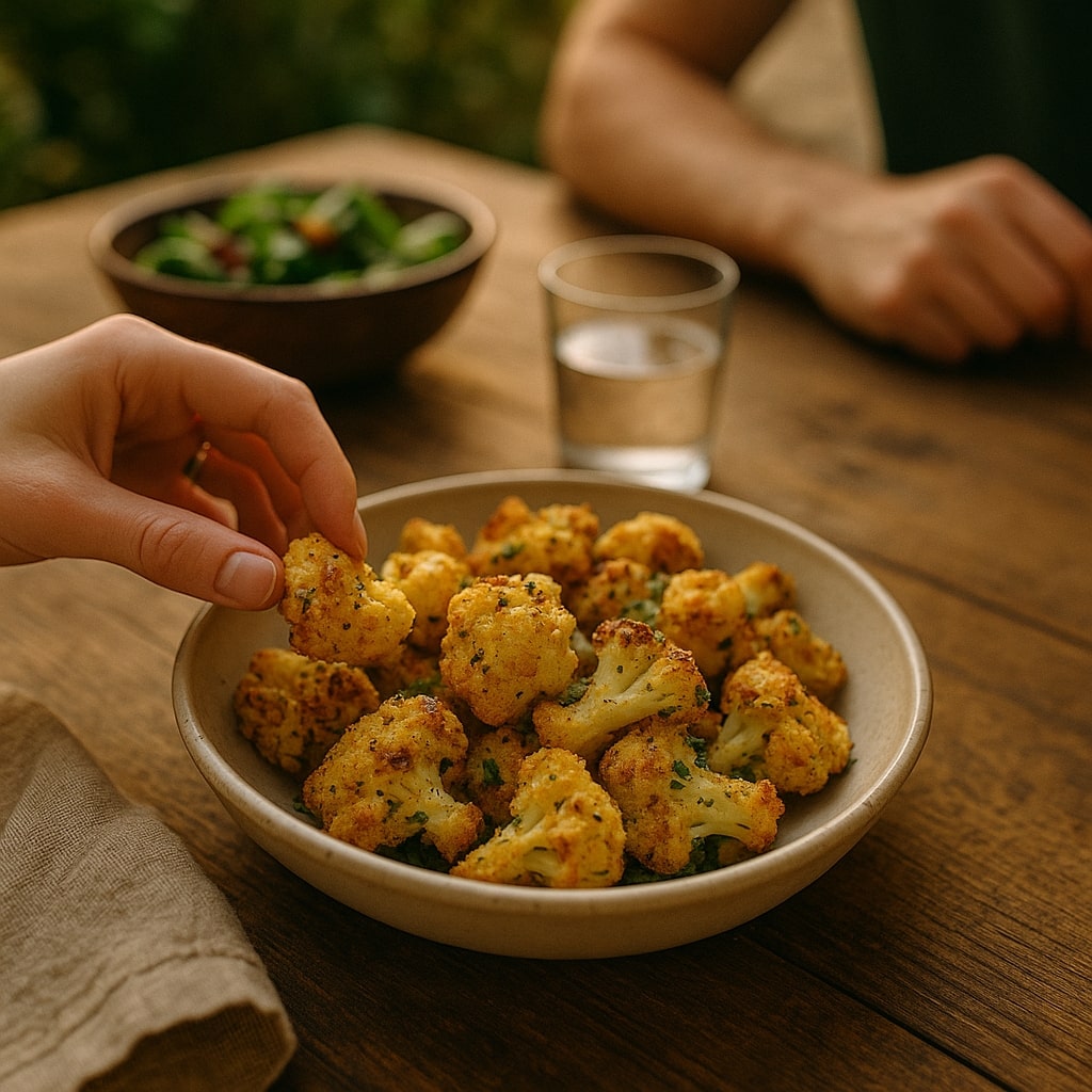 Crispy Parmesan Cauliflower Bites