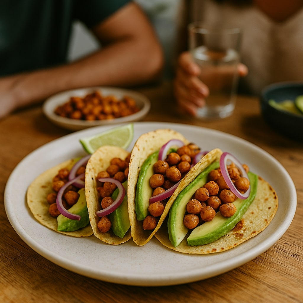 Crispy Chickpea Avocado Tacos