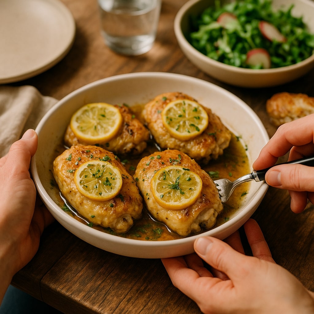 Lemon Herb Roasted Chicken Thighs