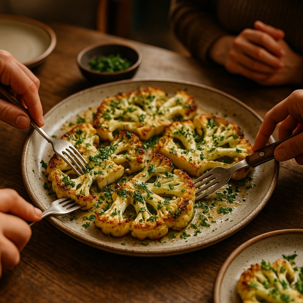 Garlic Herb Roasted Cauliflower Steaks