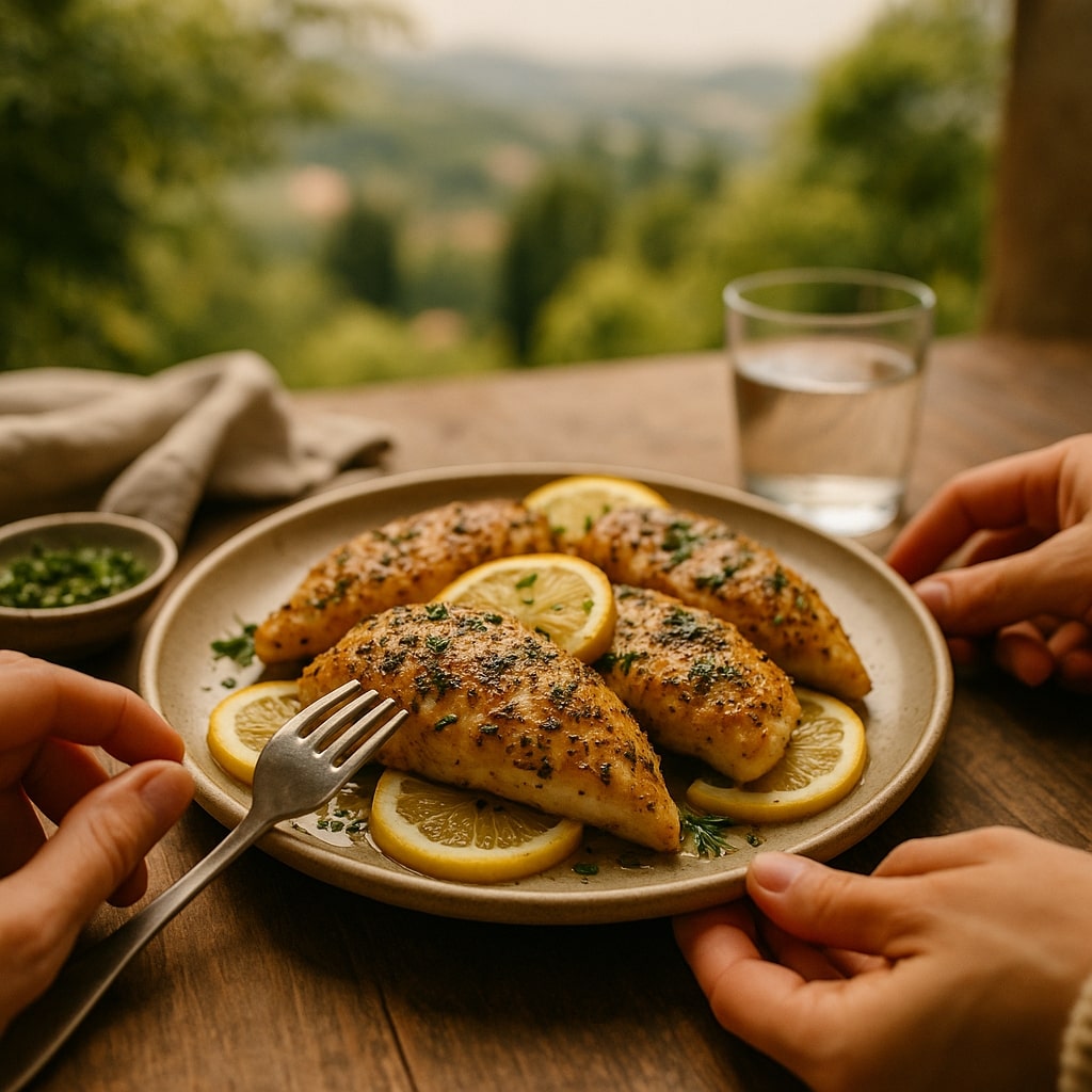 Herb-Crusted Lemon Garlic Chicken