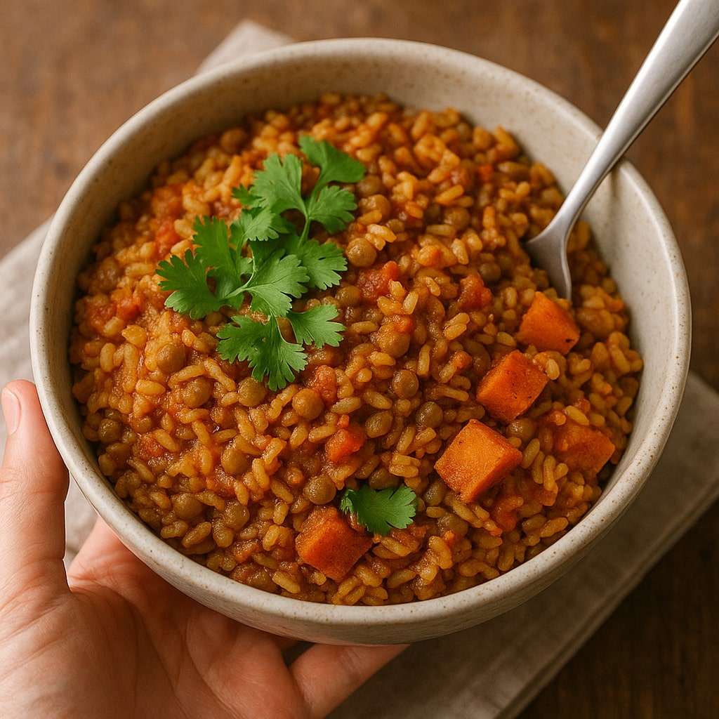 Moroccan-Spiced Lentil & Rice Bowl