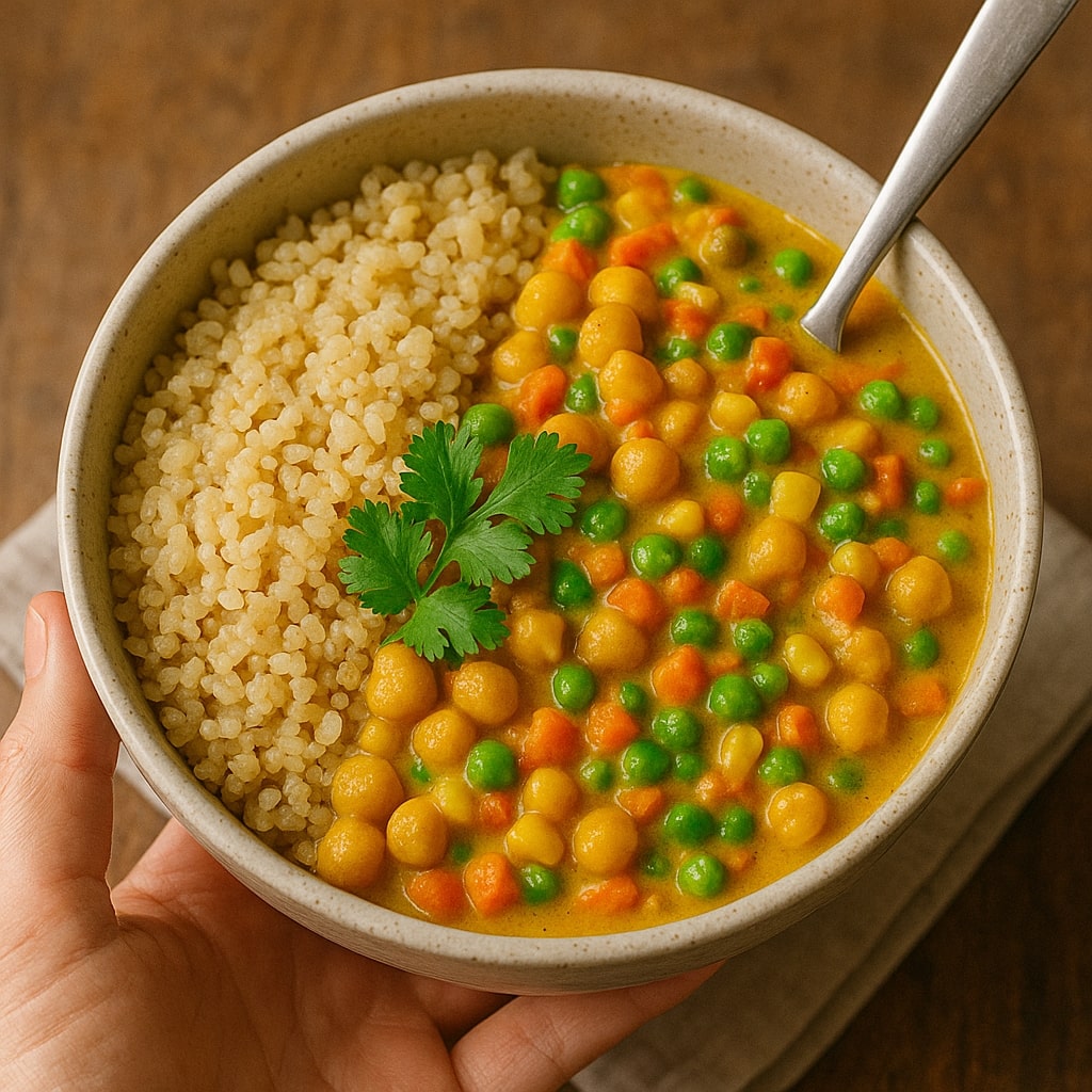 Spicy Coconut Chickpea & Quinoa Bowl