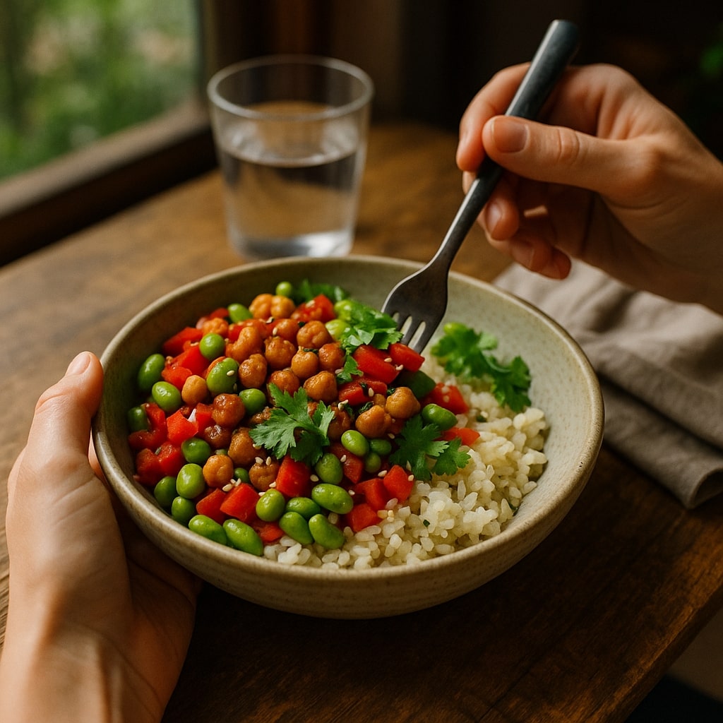 Zesty Mediterranean-Asian Rice Bowl