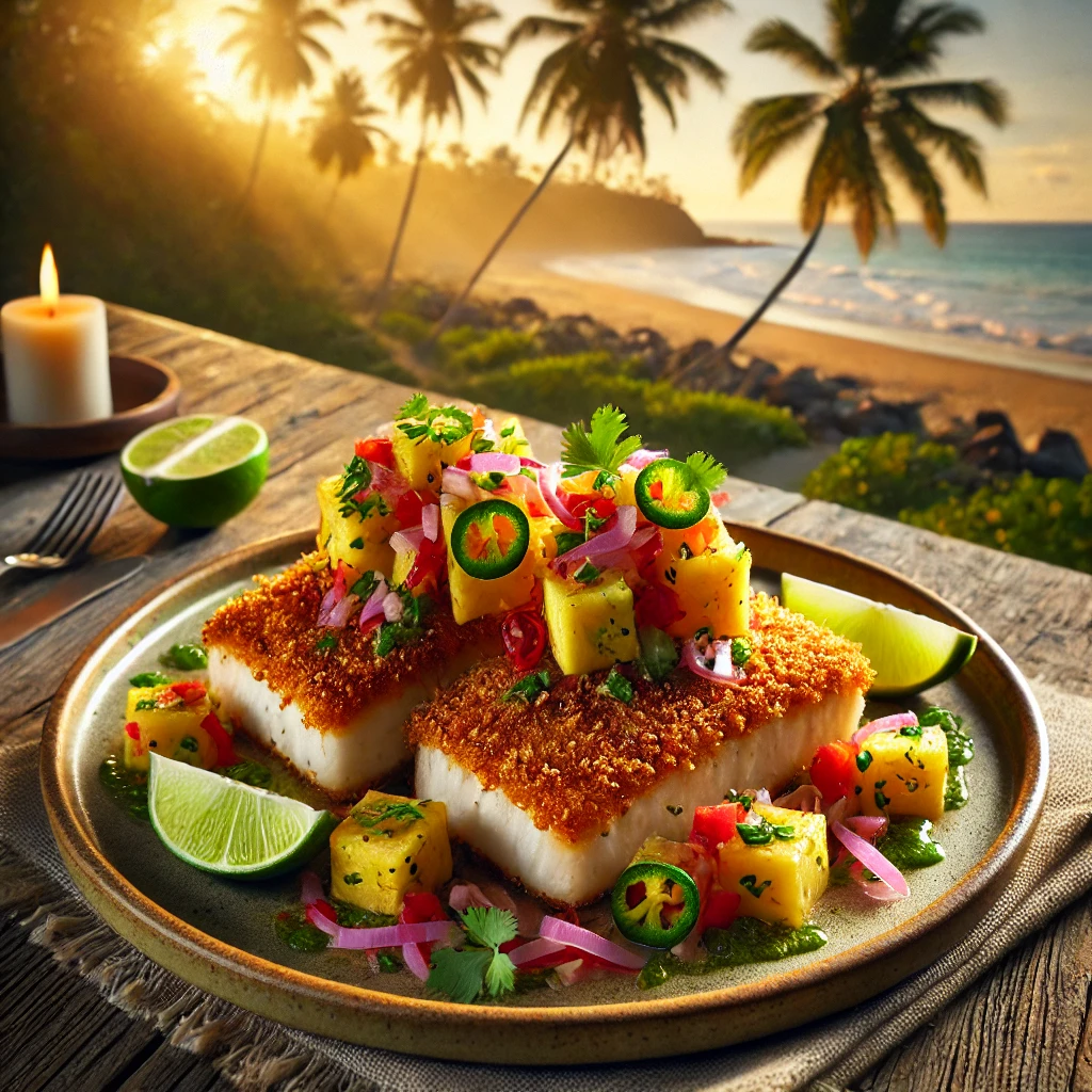 Tropical Coconut Crusted Mahi-Mahi with Pineapple Salsa