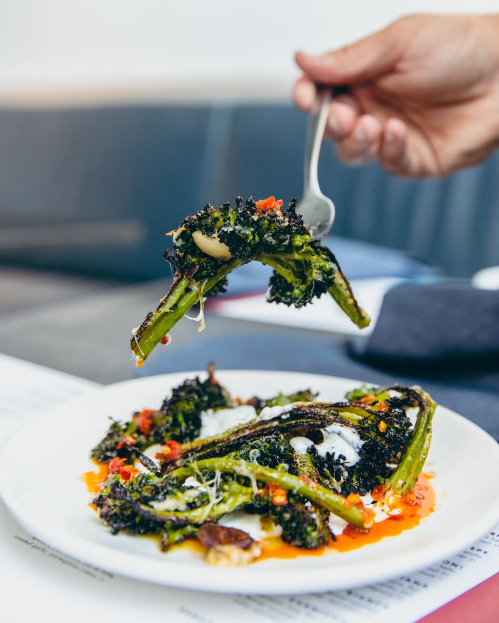 Sprouting Broccoli, Ricotta & Crispy Chilli Oil