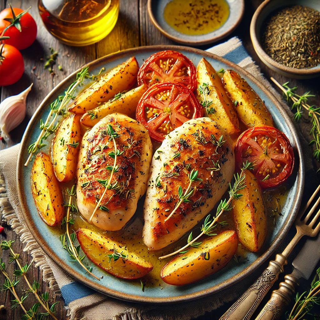 Herb-Crusted Chicken with Rosemary Potatoes