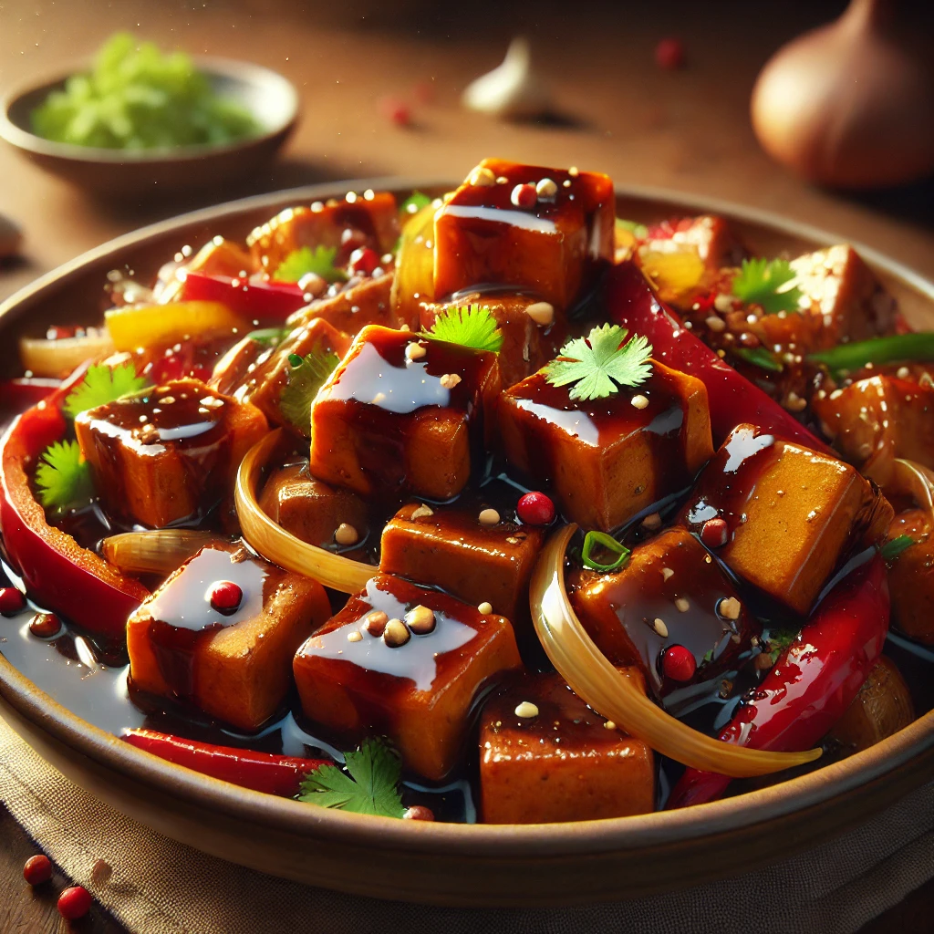 Szechuan Spicy Chocolate Tofu Stir-fry