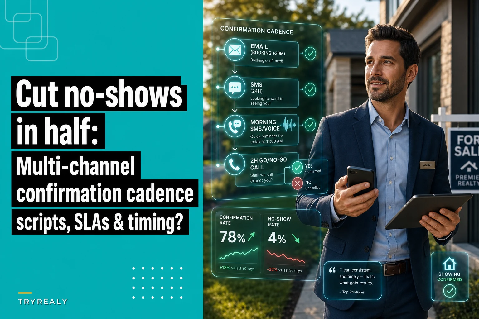 Cut showing no-shows in half: a multi-channel confirmation cadence with scripts and SLAs