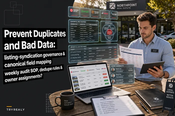 Prevent duplicate listings and bad data: listing syndication governance, canonical field mapping and a weekly audit SOP