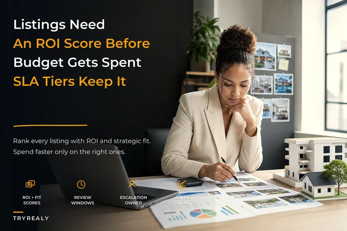 Prioritize real estate listings and marketing budget: an ROI scoring model and SLA tiers for small agencies