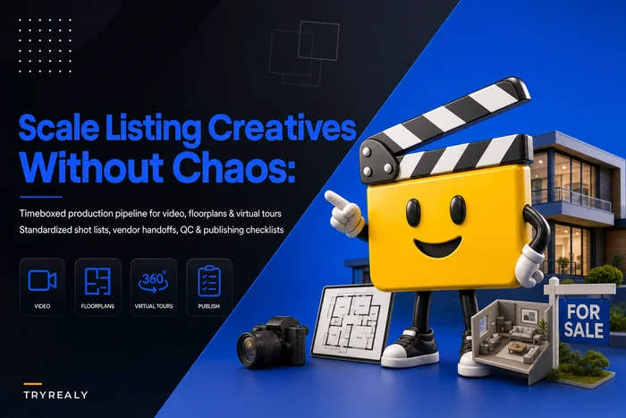 Scale listing creatives without chaos: a timeboxed production pipeline for video, floorplans and virtual tours