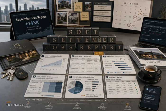 Soft September Jobs Report: A 30‑Day Ops Playbook to Reforecast Hiring, Budgets and Pipeline for Small Agencies
