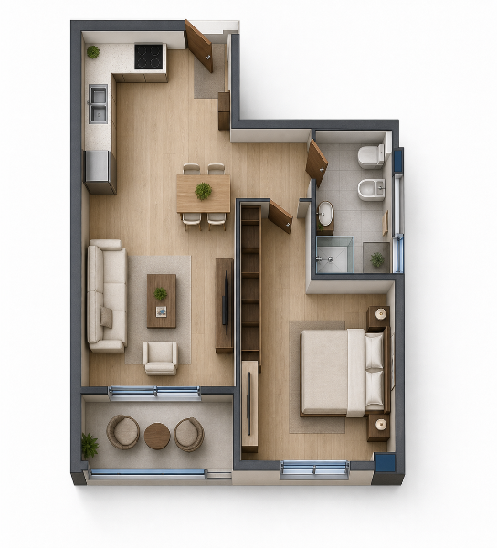 Shitet Apartament 1+1 60m2 – Rezidenca Oriental, Golem 🌴 - Image 2
