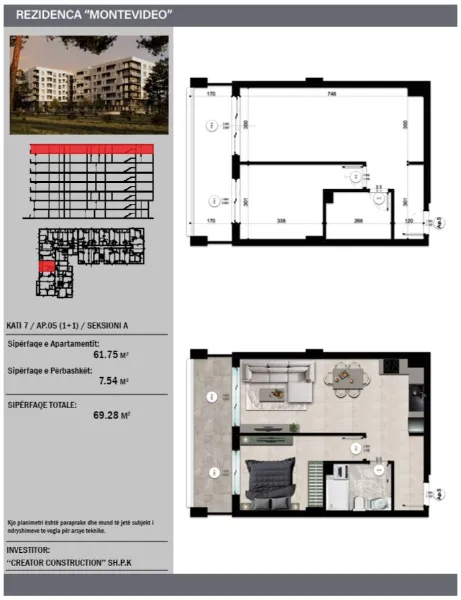 Apartament 1+1 ne Residencen Montevideo - Image 2