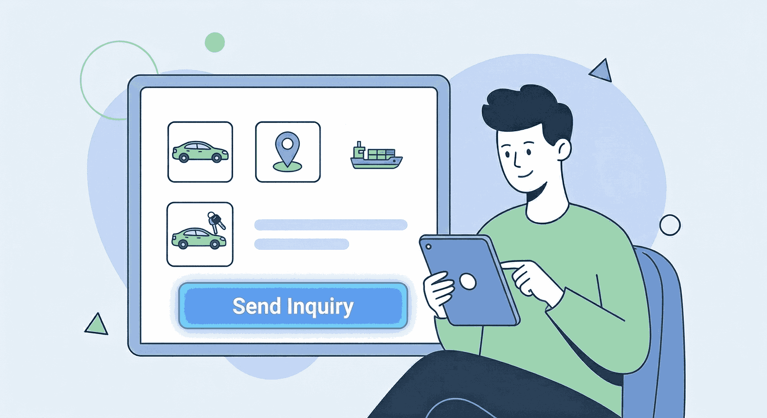 Person reviewing and submitting a final inquiry form online