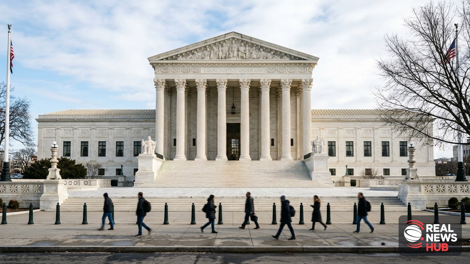 Exterior view of the Supreme Court of the United States building in Washington D.C. under soft daylight.