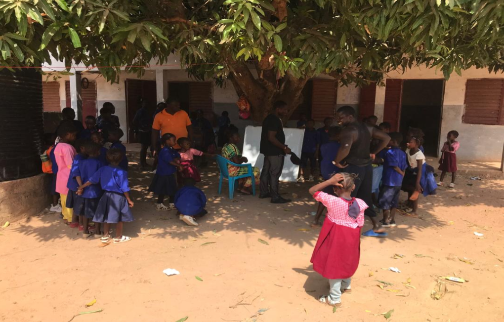 THE SCHOOL AT PABIJA WITH SOME OF THE CHILDREN AND TEACHERS