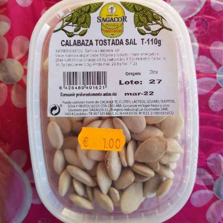 Pipas de calabaza tostada sal Pipas de calabaza tostada sal