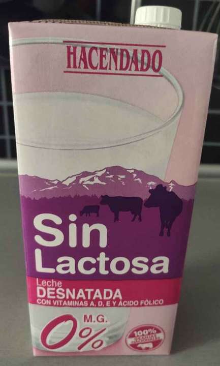 Leche desnatada sin lactosa