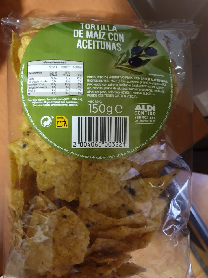 Tortilla de maíz con aceitunas Tortilla de maíz con aceitunas