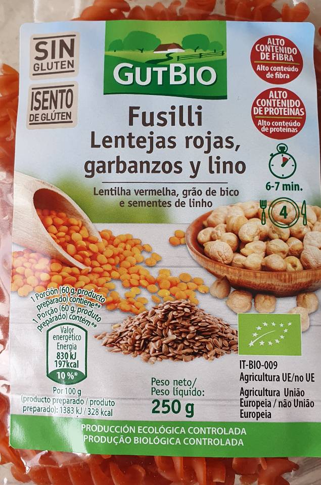 Fusili de lenteja roja