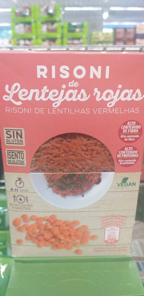 Risoni de lentejas rojas