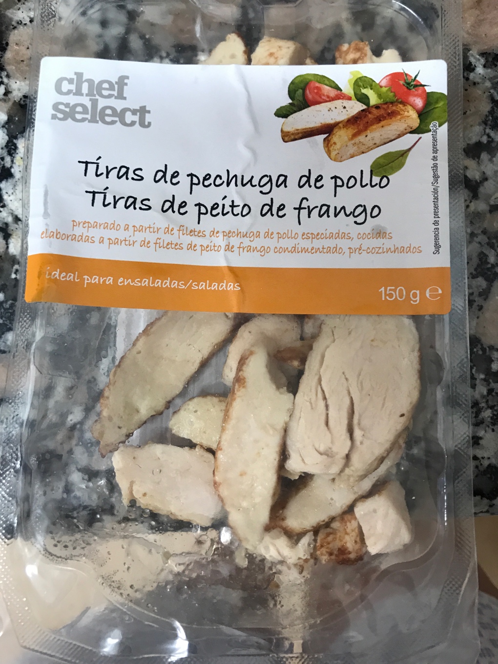 Tiras de pechuga de pollo