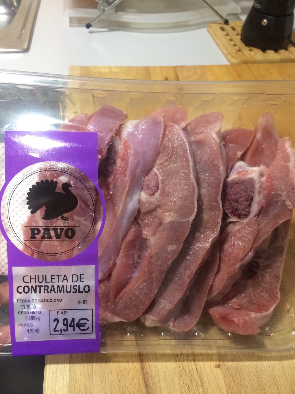 Chuleta de contramuslo de pavo