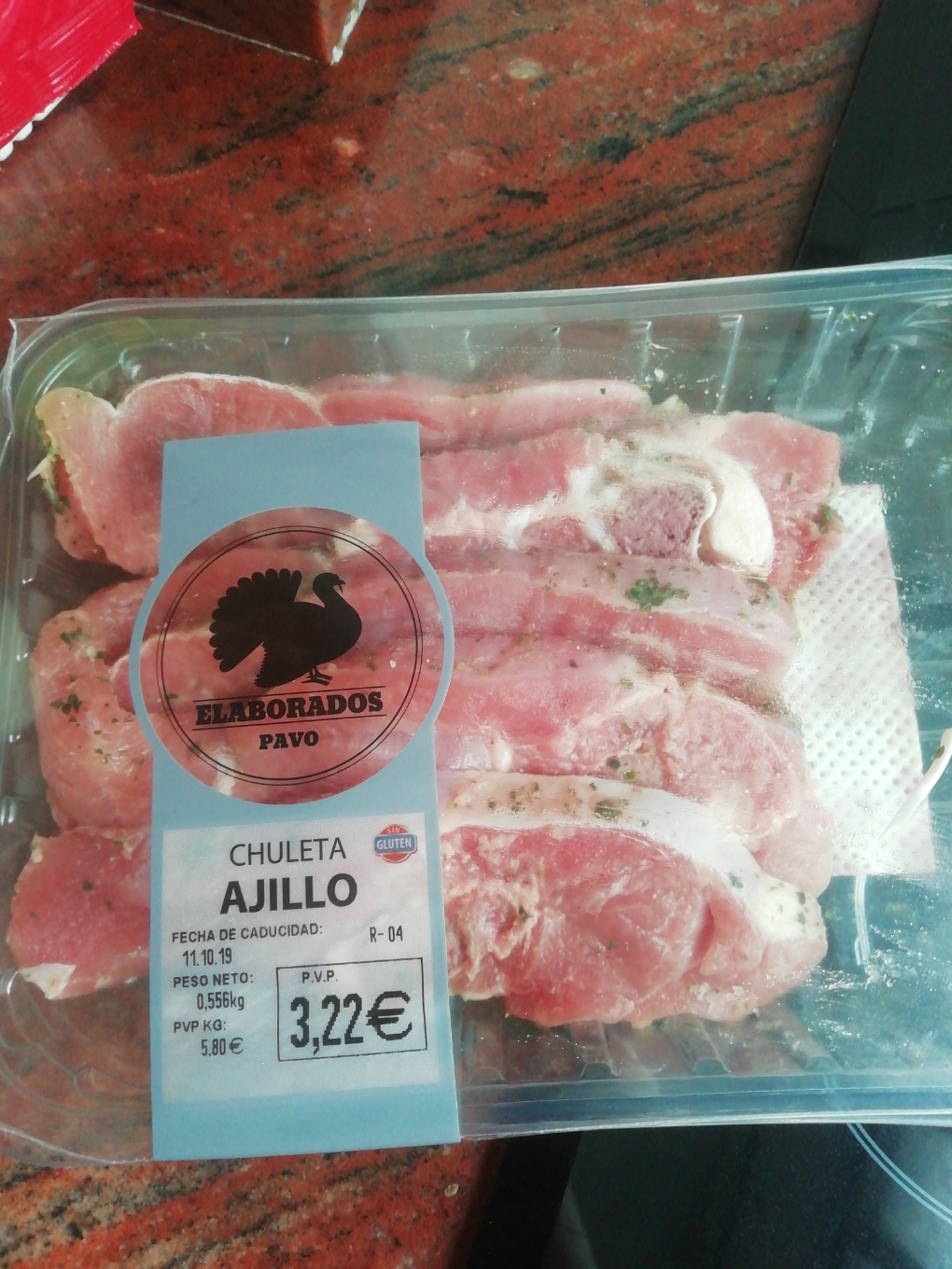 Chuleta de pavo al ajillo