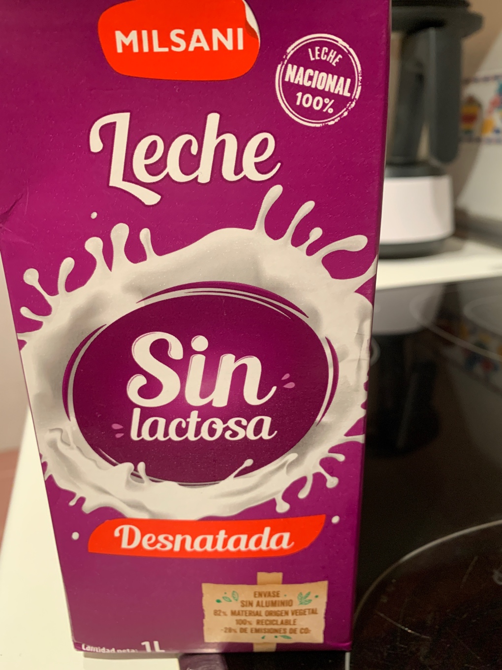 Leche sin lactosa desnatada