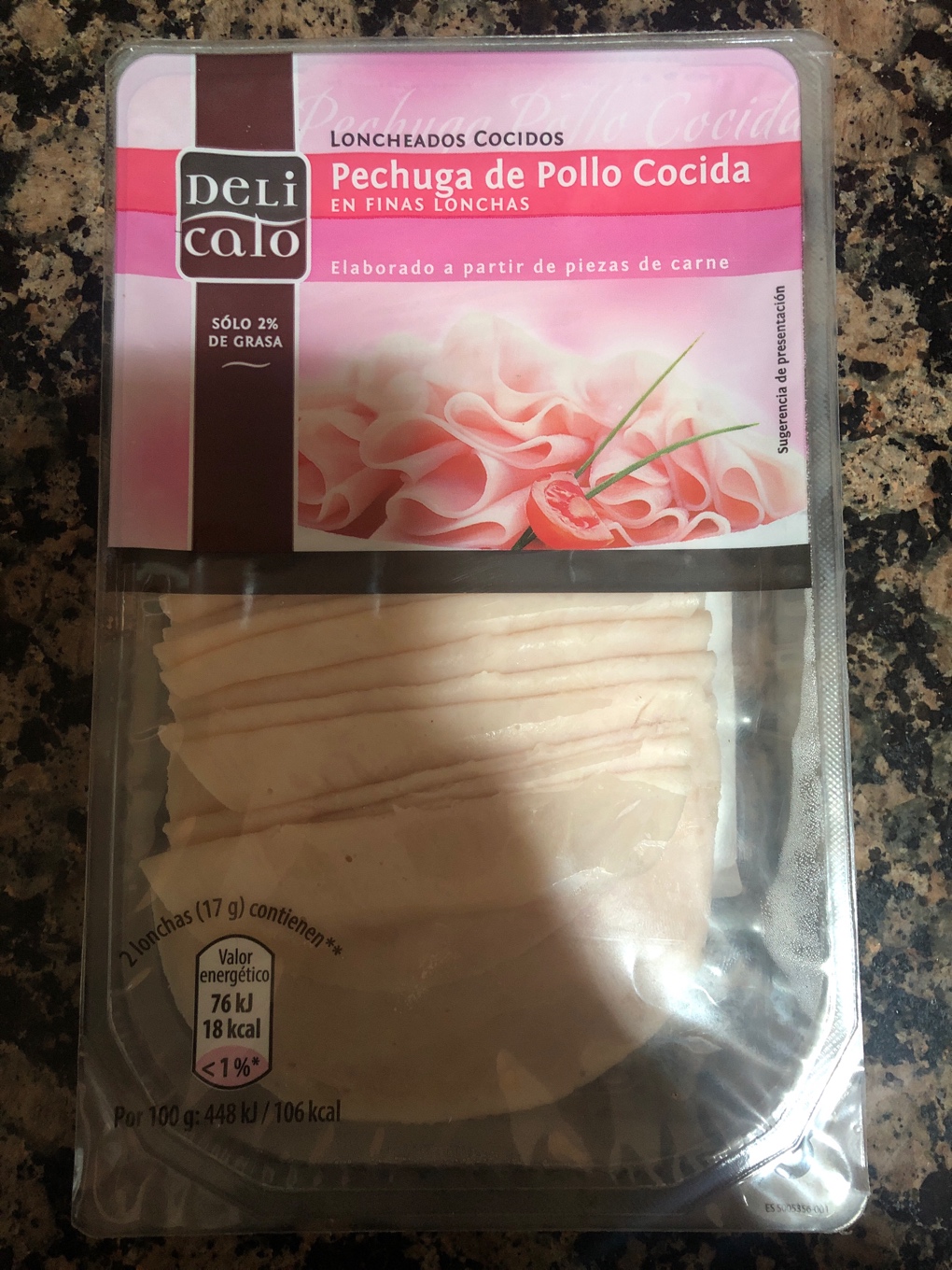 Pechuga de pollo cocida