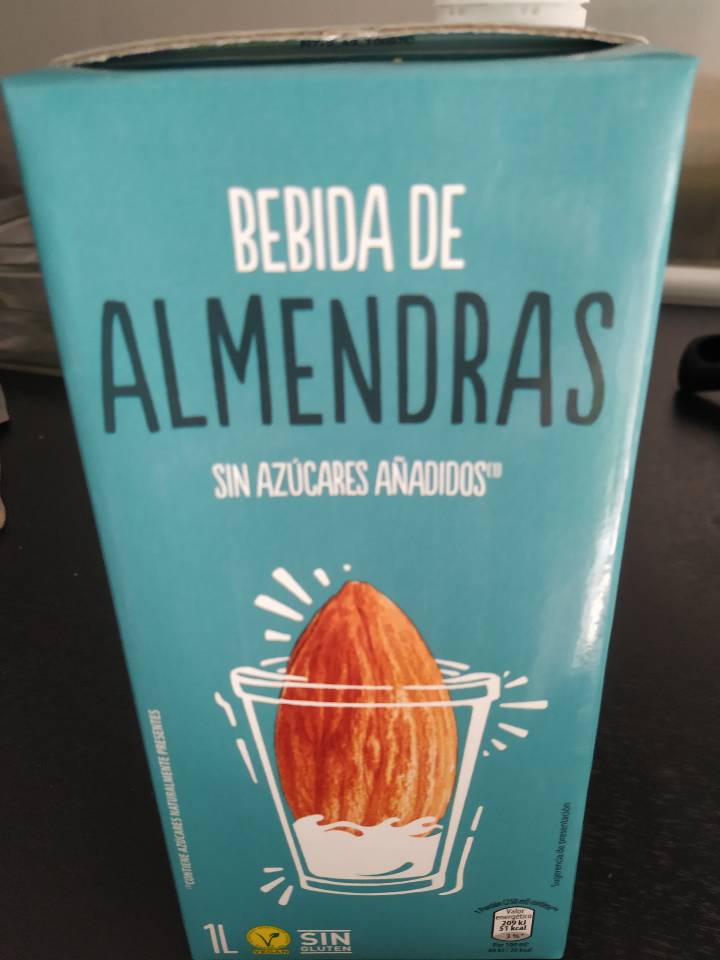 Bebida de almendras sin azúcares